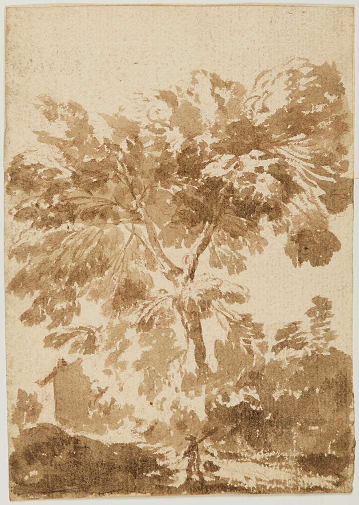 Landscape with a Traveller by a Tree, a House Beyond